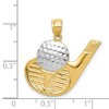 Black Bow Jewelry 14k Yellow Gold & White Rhodium Large Golf Club & Ball Pendant - 4 of 4