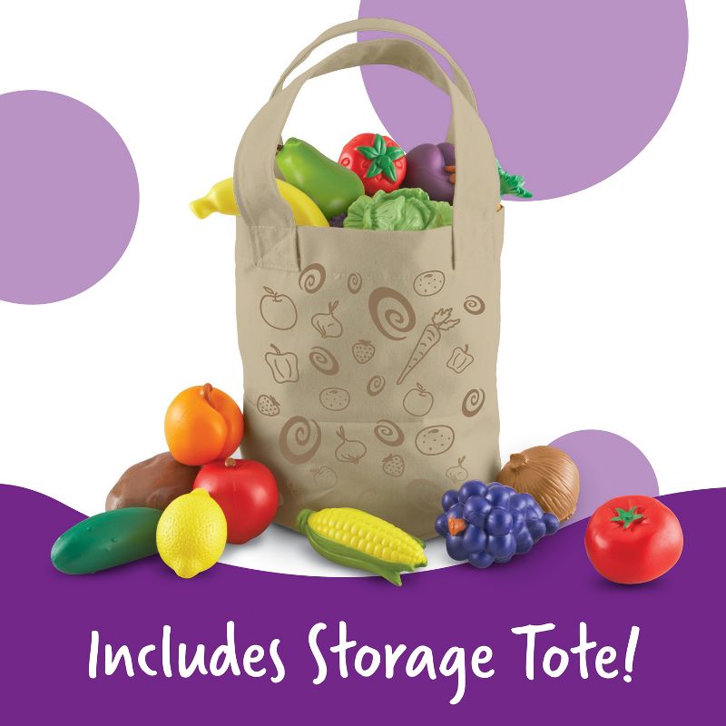 Learning Resources Fresh Picked Fruit And Veggie Tote, Pretend Food, Ages 18 mos+, 5 of 6