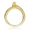 14K Gold Plated Bypass Ring with Clear Cubic Zirconia – A Radiant and Modern Design Showcasing Sparkling Stones in an Elegant Bypass Setting - 3 of 3