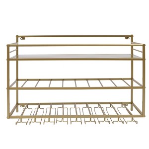 YIYIBYUS Industrial Wine Racks Wall Mounted, Rustic Metal Hanging Wine Bottle Holde - 1 of 4