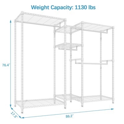 White Heavy Duty Wire Freestanding Closet Organizer