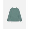 Deux par Deux Girl Organic Cotton T-Shirt Sage with Cat - 3 of 4
