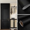Black Wood Grain Wallpaper Roll Peel & Stick Waterproof Self Adhesive Vinyl Contact Paper for Furniture & Walls - 2 of 4