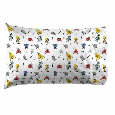 Saturday Park Robots Pillow Case - 20x30 Multi