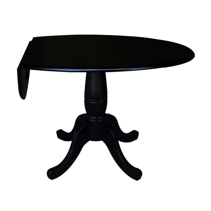 Davidson Round Dual Drop Leaf Pedestal Table Black - International Concepts, 4 of 12