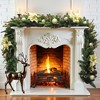 MOEPISY 9 FT LED Christmas Garland with Gold Flower and Berries, Multi-Function Christmas Garland with 50 Warm White LED Lights - 4 of 4