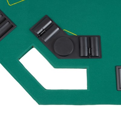Trademark Poker 8-Player Folding Poker Table Top – 48" Wood Topper – Blackjack Table with Built-In Cupholders and Chip Trays
