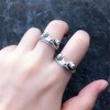 Vintage Silver Animal Open Ring, Adjustable Frog, Snake, Dragon, Cat Finger Ring for Women Men Fashion Party Jewelry - 3 of 4