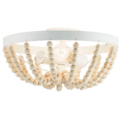 15" Delilah Boho Semi-Flush Mount Pendant White - River of Goods