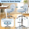 Rbied Armless Desk Chair Teddy Fabric Makeup Vanity Chair with Wheels & Adjustable Height, Cute Accent Chair for Bedroom Living Room Office - 4 of 4