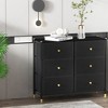 Tall Dresser with 6 PU Leather Front Drawers - 2 of 4