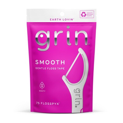 Grin Smooth Dental Floss Picks - Minty - 75ct