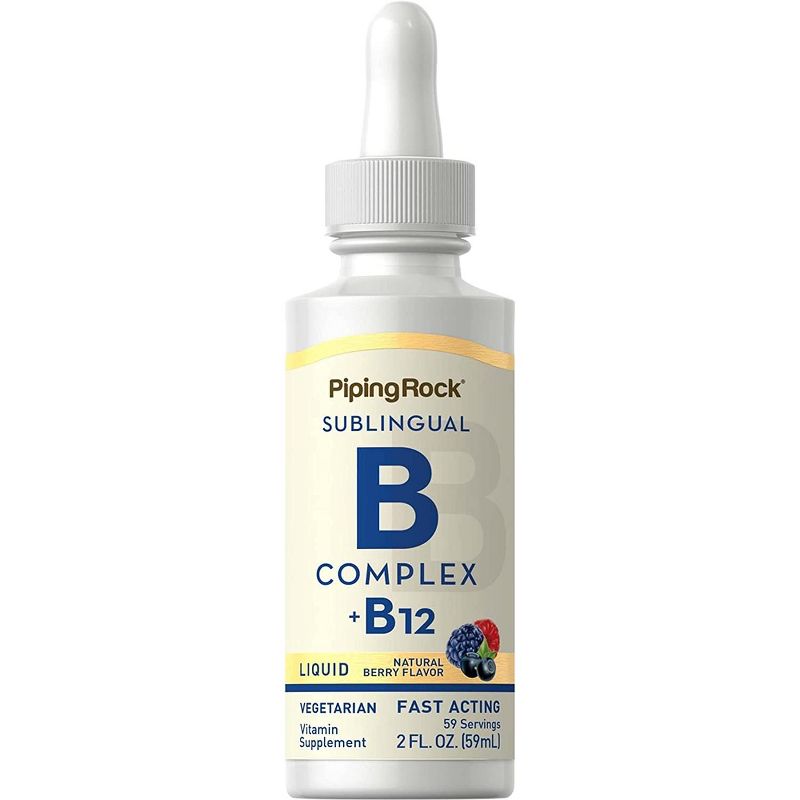Piping Rock Liquid Vitamin B Complex with B12 | 1200 mcg  | 2 fl oz, 1 of 3
