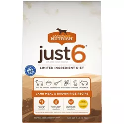 Rachael Ray Nutrish Just 6 Limited Ingredient Diet Lamb Meal & Brown Rice Recipe Adult Dry Dog Food
