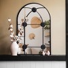 Beautyolove 28 in. W x 40 in. H Arched Black Metal Framed Wall Mirror - 2 of 4