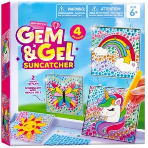 Joyfy 4 Pcs Window Art Suncatcher Kits, Creative Gem Painting Kits, Diamond Art and Crafts for Boys Girls, Birthday Easter Gift for Kids Ages 6-12 - 1 of 4