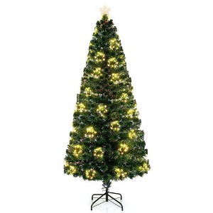Resenkos 7-Ft Pre-Lit Artificial Christmas Tree with Star Tree Topper - Green - 1 of 4