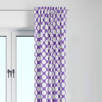 Bacati - Large Dots Purple Cotton Printed Single Window Curtain Panel