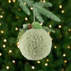 Northlight Winter Foliage Plush Christmas Ball Ornament - 4" - Tea Green - 2 of 4