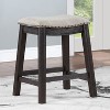 Simple Relax Set of 2 Counter Height Saddle Stools in Dark Grey and Beige - 2 of 4