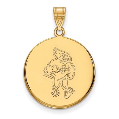 Black Bow Jewelry 10k Yellow Gold Iowa State Cyclones NCAA Large Pendant