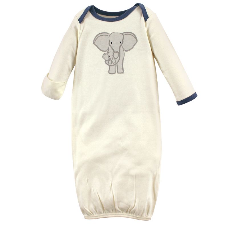 Touched by Nature Baby Boy Organic Cotton Gowns, Elephant, 3 of 6