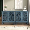Vintage Display Storage Sideboard with 2 Hollow-Carved Doors, Elegant Accent Cabinet for Living Room, Entryway, or Small Spaces-Panipeachy - 3 of 4