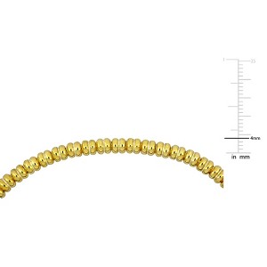 EVERLY JEWELRY | Yellow Plated Sterling Silver black Titanium Spring Bead Bracelet with elastic, 7.25 inch - 1 of 4
