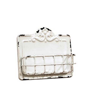 VIP Metal 5 in. White Weathered Card Holder
