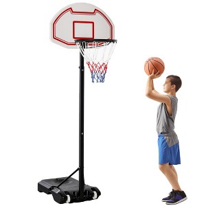 Soozier Portable Basketball Hoop System Stand with 29in Backboard, Wheels, Height Adjustable 6FT-8FT for Indoor Outdoor Use - 1 of 4