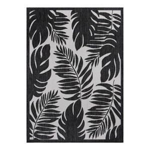 World Rug Gallery Floral Leaves Textured Flat Weave Indoor/Outdoor Area Rug - 1 of 4