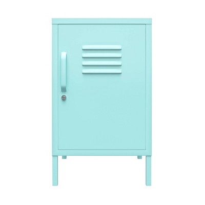 Mint Metal Locker End Table with Storage