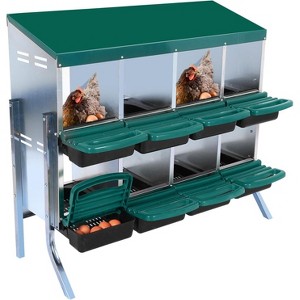 Chicken Nesting Boxes, Metal Egg Laying Box with Lid Cover to Protect Eggs, Rollout Egg Collection, Pull Out Design Easy Cleanable - 1 of 1