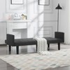Aukfa 74.8" Dark Gray Suede Futon Sofa Bed - 3-Position Adjustable Twin Sleeper, Space-Saving Convertible Design for Home, Office, or Guest Room - 3 of 4