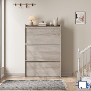 Jojoka Wooden Shoe Cabinet with Adjustable Shelves, Hidden Flip Storage for Entryway, Hallway, or Living Room - 1 of 4