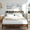 FURNIinspire Beds Modern Full Size Bed Frame Iron Platform Bed with Soft-Padded Headboard, Storage, Bedroom Furniture, Brown, 80.5"*54.1"*40.6" - 2 of 4