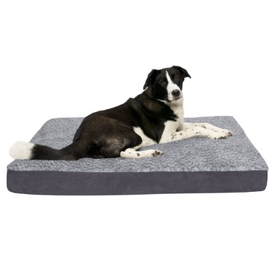 FurHaven Two-Tone Fur & Suede Deluxe Full Support Sofa Dog Bed