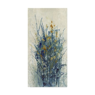 Trademark Fine Art -Tim Otoole 'Indigo Floral I' Canvas Art - 24''x12''