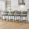 Bar Stools Set of 2, Tall Bar Chairs with Thick Cushion & Thickened Metal Legs, Upholstered Counter Height Bar Stools w/Backrest for Island Kitchen - 4 of 4