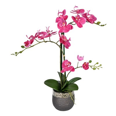 Vickerman Artificial 23.5" Potted Real Touch Phalaenopsis