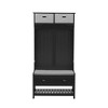 CAVINAS Hall Tree with Bench and Shoe Rack Modern Coat Rack with Top Cabinets and 6 Hooks for Foyer, Living - 3 of 4