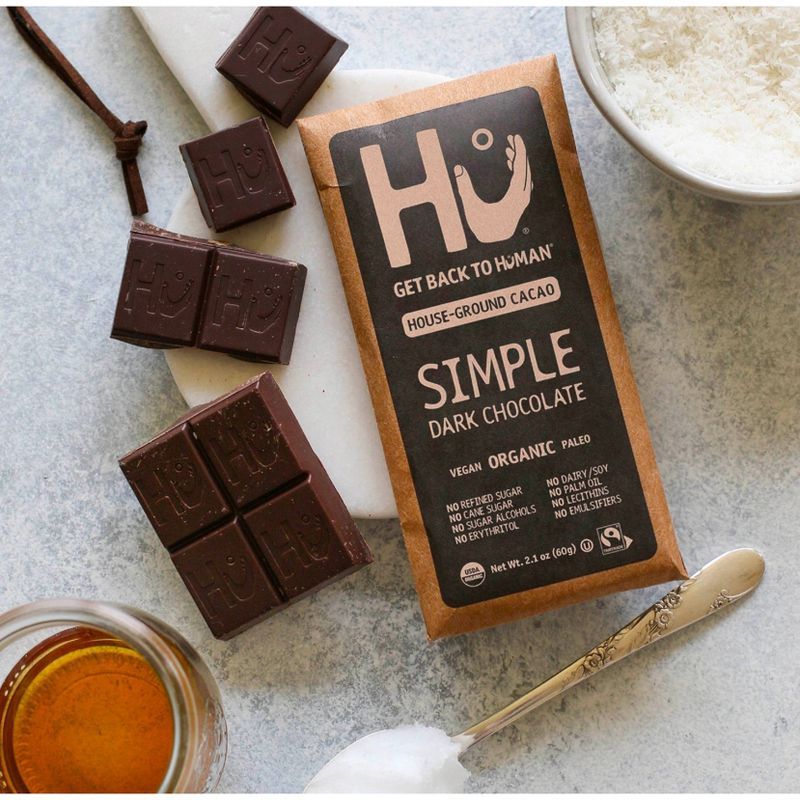 Hu Simple Dark Chocolate 70% Cacao Candy - 2.1oz, 3 of 6