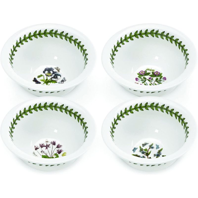 Portmeirion Botanic Garden Porcelain Round Mini Bowls, Set of 4 - Assorted Floral Motifs,4.25 Inch, 1 of 5