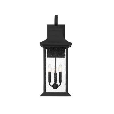 Matte Black Lantern 27.75" Outdoor Wall Sconce