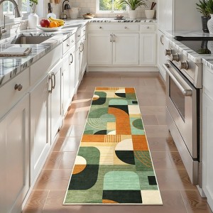Area Rug Modern Geometric Abstract Rug Bedroom Ultra-Thin Soft Low Pile Large Carpet Living Room Non Slip Dining Room - 1 of 4