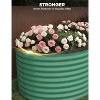 Galvanized Steel Raised Garden Bed, Open-Base Design, Tool-Assembly & Expandable Planter Box for Veggies/Flowers, Rust-Proof, Green/White - 3 of 4