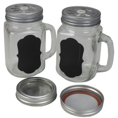 Northlight 5.25" Clear Glass Shakers with Black Custom Label