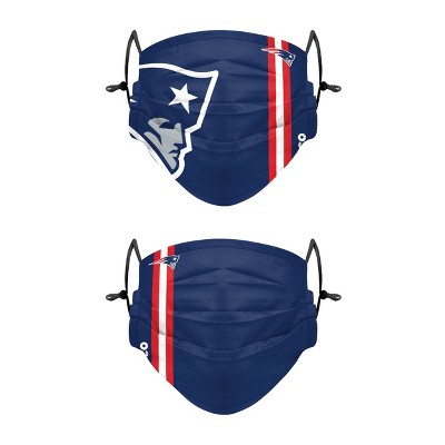 NFL New England Patriots Adult Gameday Adjustable Face Covering - 2pk