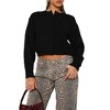 Women's Cropped Cardigan Sweaters Long Sleeve Button Down Sweaters Knit Cardigan Cute Y2k Open Front Crop Top - 4 of 4