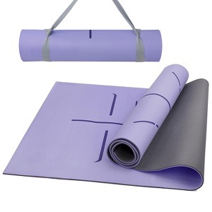 Yoga Mat 8mm Thick - Non Slip Workout Mat, 72"x 26"x 0.31" Large Exercise Mat with Alignment Mark, Anti-Tear Exercise & Fitness Mat for Yoga - 1 of 4